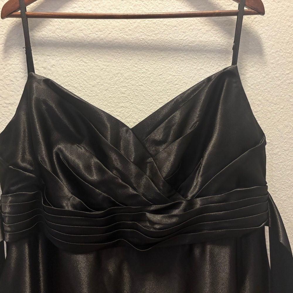 Elegant Black Satin Dress